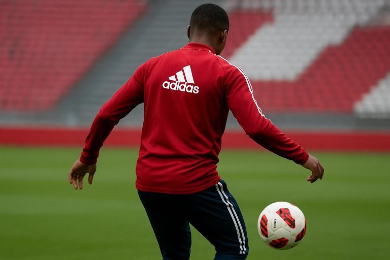 Beeld van een Ajax-speler op training in een transfercontext rond Rayane Bounida