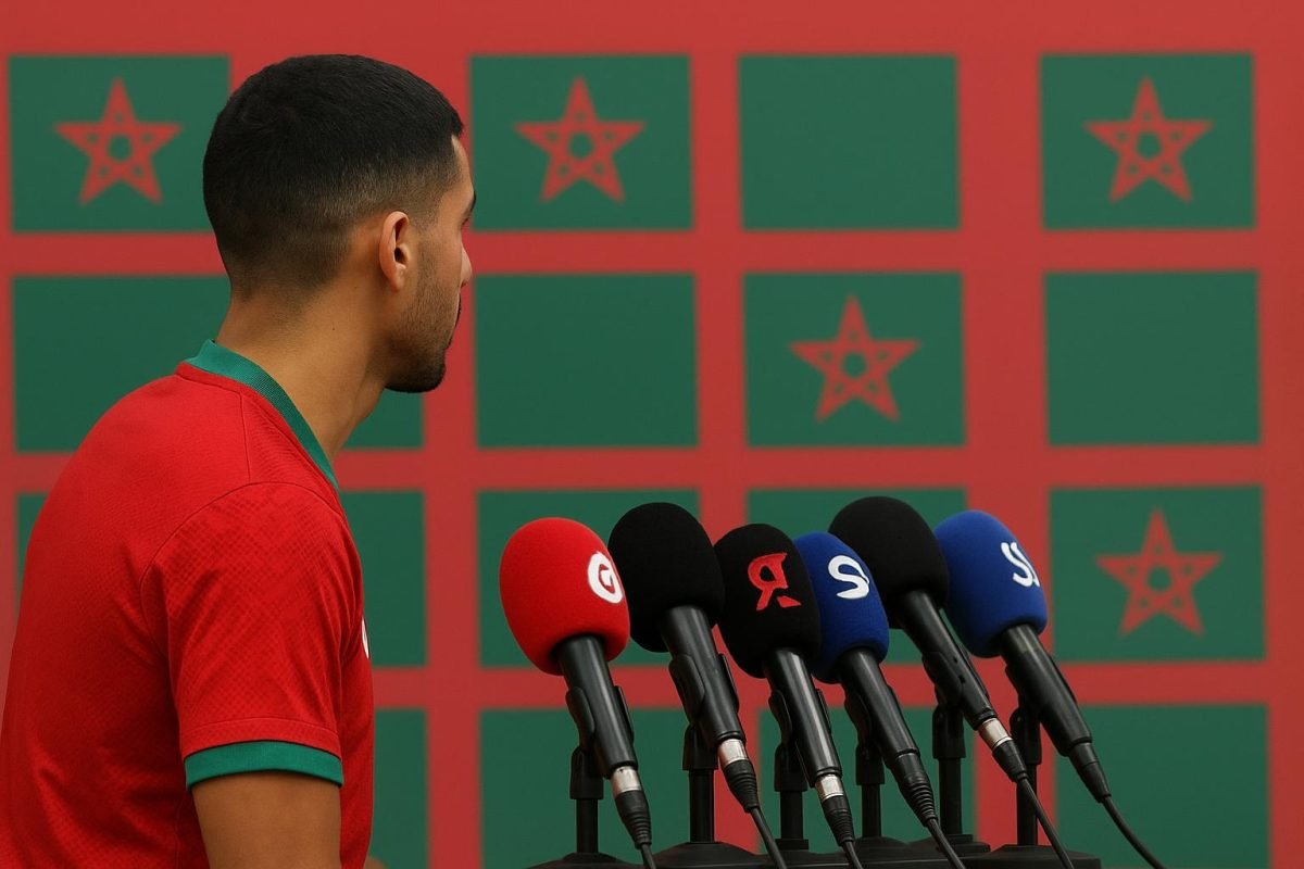 Rayane Bounida op training na zijn oproep voor Marokko