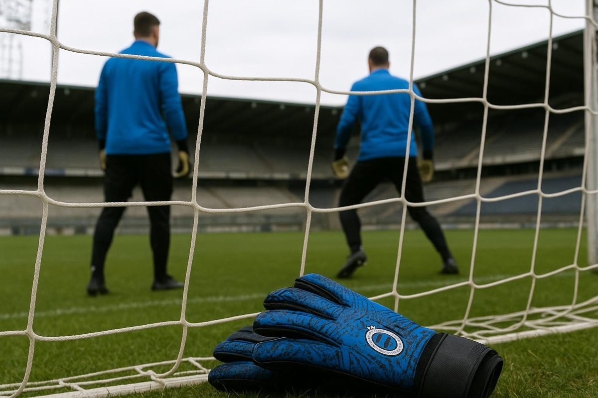 Doelmannen van Club Brugge in een trainingsmoment zonder herkenbare gezichten