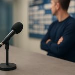 Steven Defour tijdens een interviewmoment in Belgische voetbalcontext