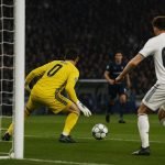Doelman van Real Madrid in stadionomgeving tijdens Champions League-avond